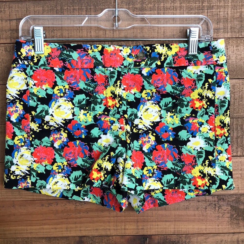 J. Crew Stretch Shorts with Floral Design Size 2